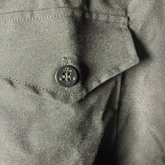 Doyle‎ Shirt MFG CORP,60s 70s Navy Military Canvas Long Sleeve Button Shirt Blue - Picture 9 of 9